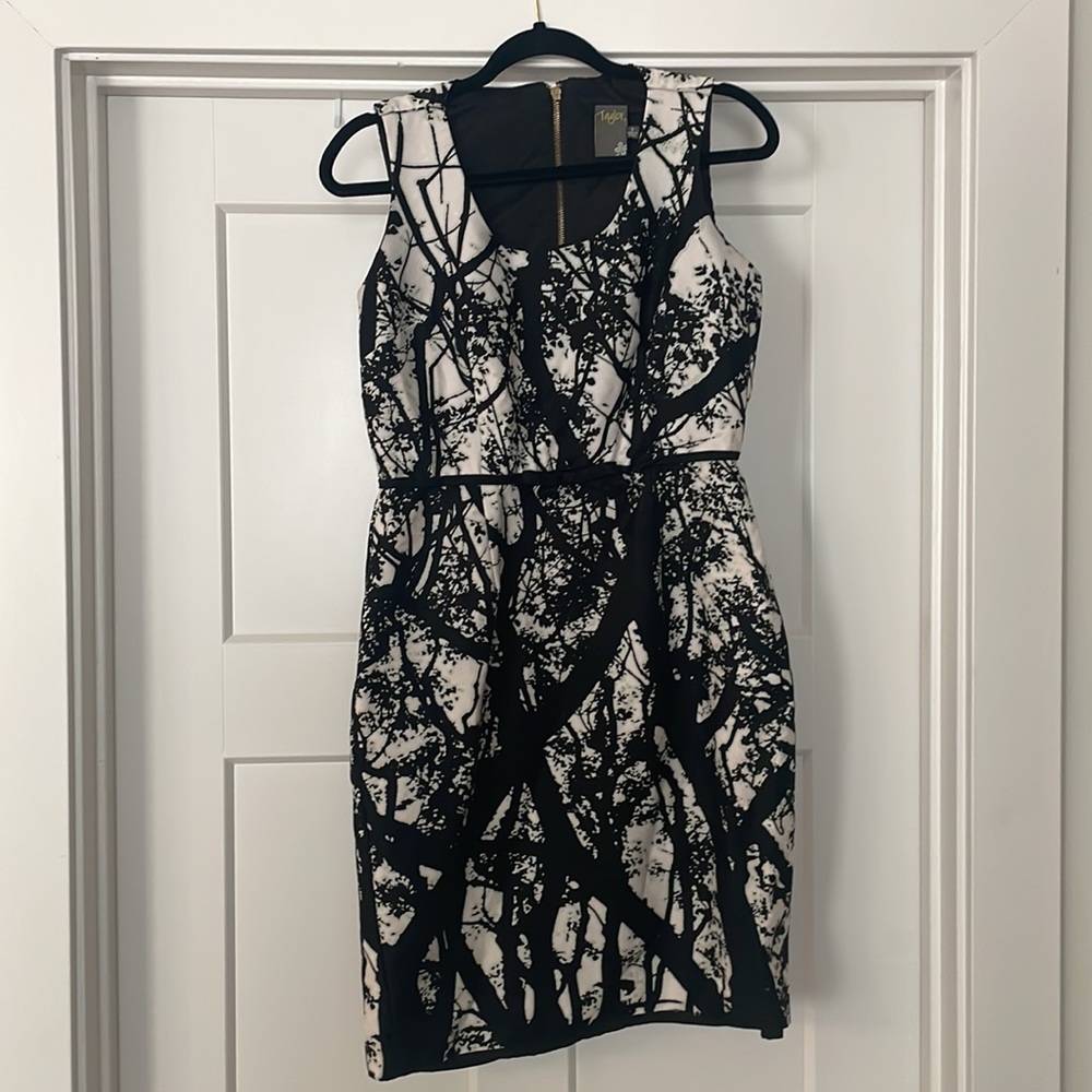 EUC Taylor Black and White Waist Dress